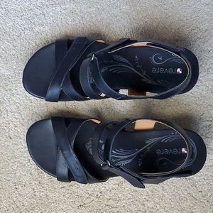 Revere Black Wedge sandals